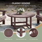 WestinTrends Dylan 5-Piece Outdoor Patio HDPE Adirondack Chair With Round Coffee Table Conversation Set