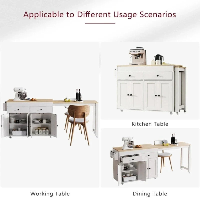 Kitchen Island with Extendable Dining Table