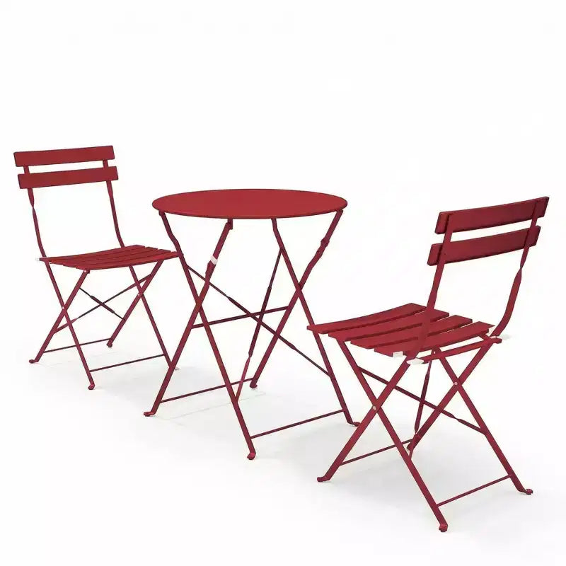Outdoor Three-Piece Portable Folding Table and Chair Set