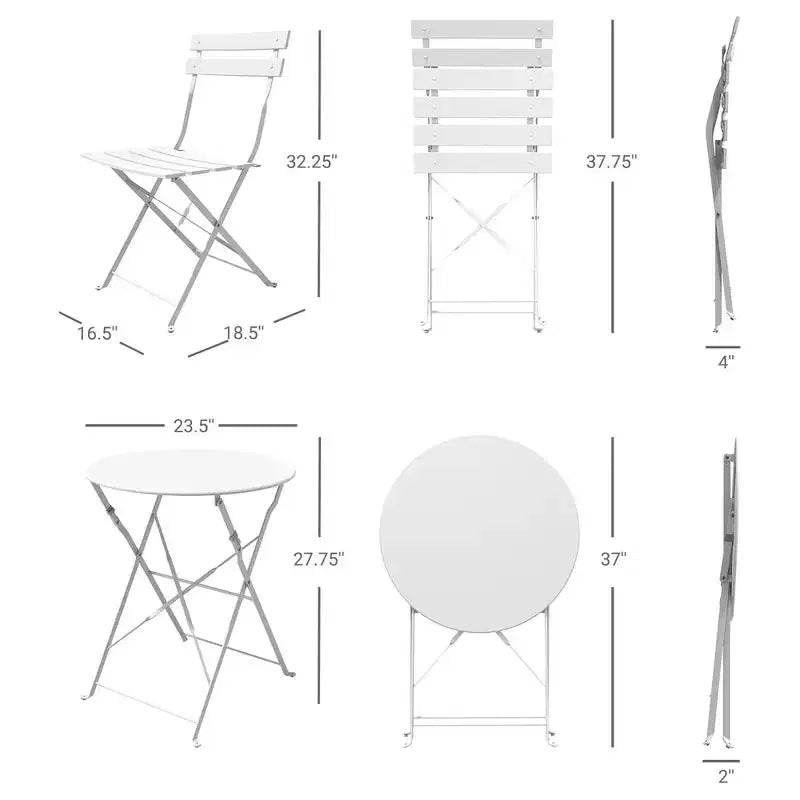 Outdoor Three-Piece Portable Folding Table and Chair Set