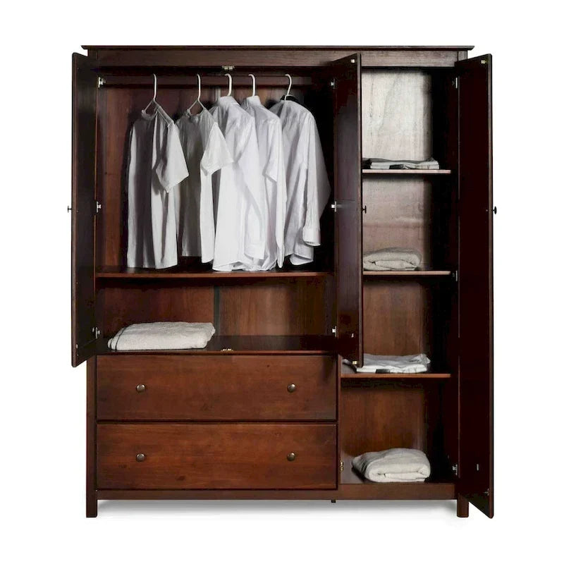 Grain Wood Furniture Shaker Wood 3-door Armoire - 60x72x22