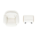 Jovan 31.5 Genuine Leather Recliner Lounge Chair with Ottoman