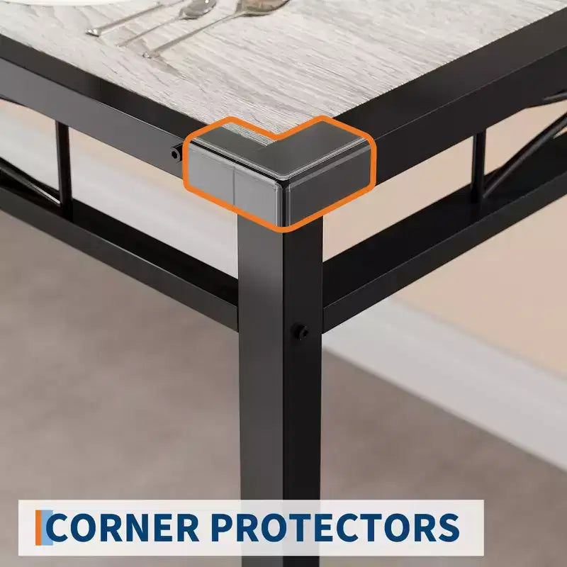 Dining Table Set for 4,with 4 Upholstered Chairs,5 Pcs Wood Kitchen Dining Room Table Set with Corner Protector for Kitchen,Apartment,Small Space