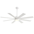 65 Inch 8-Blade Black LED Ceiling Fan with Light and Remote