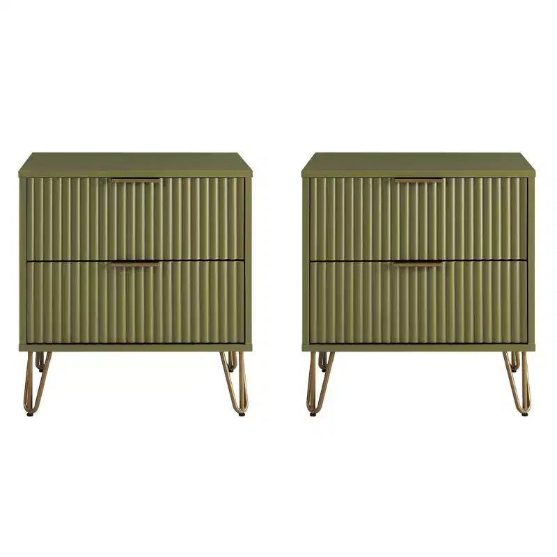 Dumbo 2 Drawer Nightstands Olive Green
