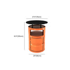 Industrial Black Orange Metal Drum Storage Bar Tables