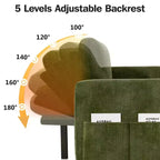 2-in-1 Pull Out Sleeper Sofa with Storage Chaise, Chenille Sectional Couch with USB Ports for Living Room