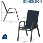 Patio Chairs,Outdoor Stackable Dining Chairs Set of 4/6 All Weather Lightweight Textilene Outdoor Chair Sets with Armrests for Backyard,Pool Deck