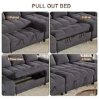 104 U-Shaped Convertible Sleeper Sofa Bed with Storage