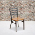 Emma and Oliver 2 Pack Clear Coated Ladder Back Metal Restaurant Chair