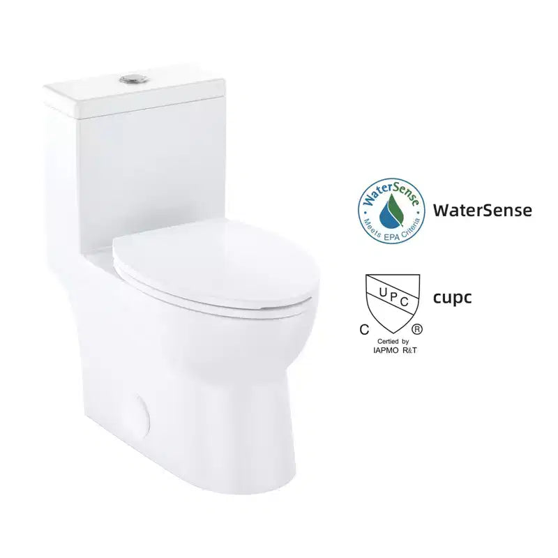 Toilette Commerciale Allongée Double. Hauteur Confort 16 avec Abattant à Fermeture Douce. Blanc