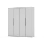 Set of 2 Mulberry 2.0 Wardrobe Closet White - Manhattan Comfort: Bedroom Storage, Hanging Rods, Modern Design