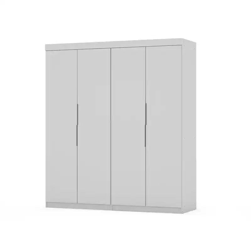 Lot de 2 armoires de penderie Mulberry 2.0 Blanches - Manhattan Comfort : Rangement de chambre, tringles, design moderne