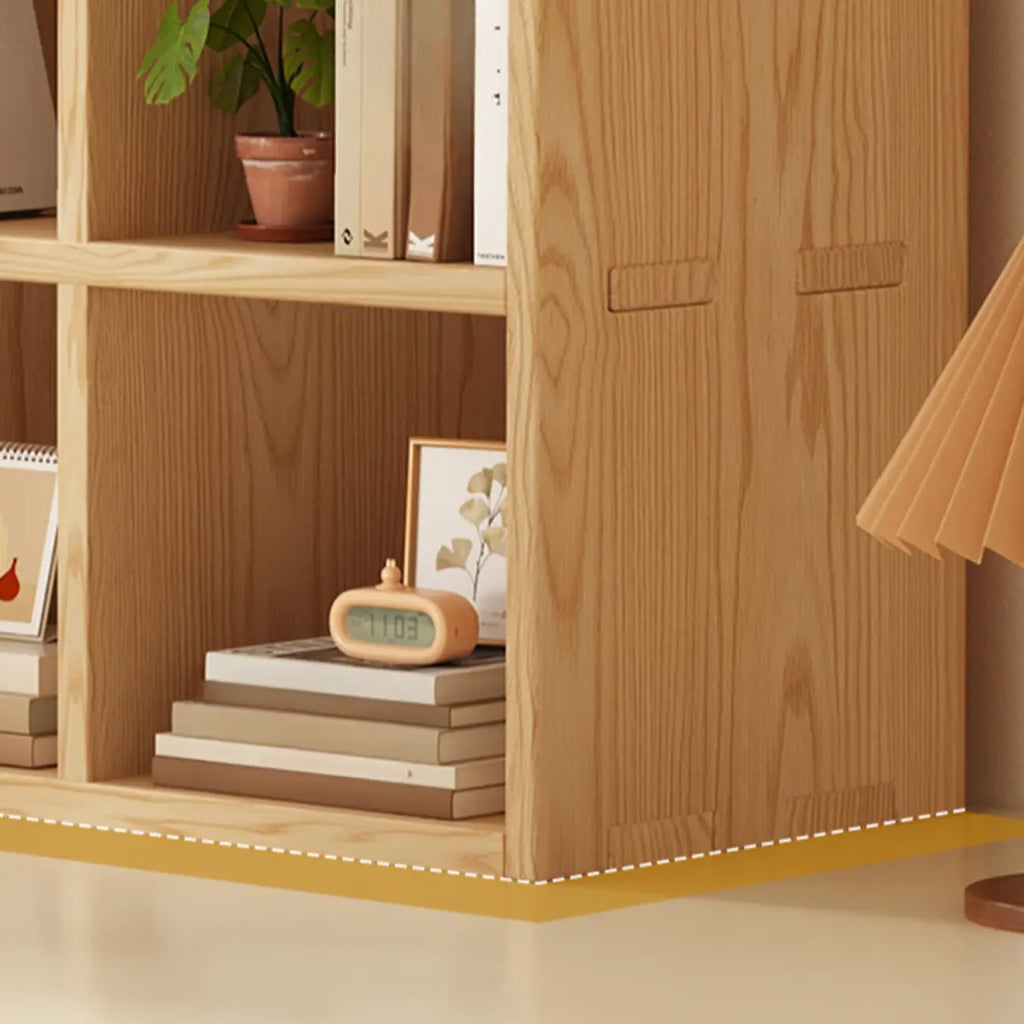 Modern Horizontal Wood 8-Cube Natural Finish Bookcase