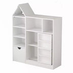 Kids Storage Organizer, Toy and Book Organizer with 8 Cubbies & Pull-Out Drawers - Ideal for Playrooms, Bedrooms