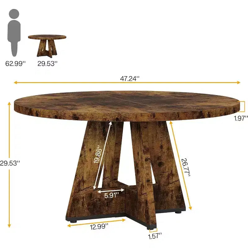 47 Inch Round Dining Table for 4 people