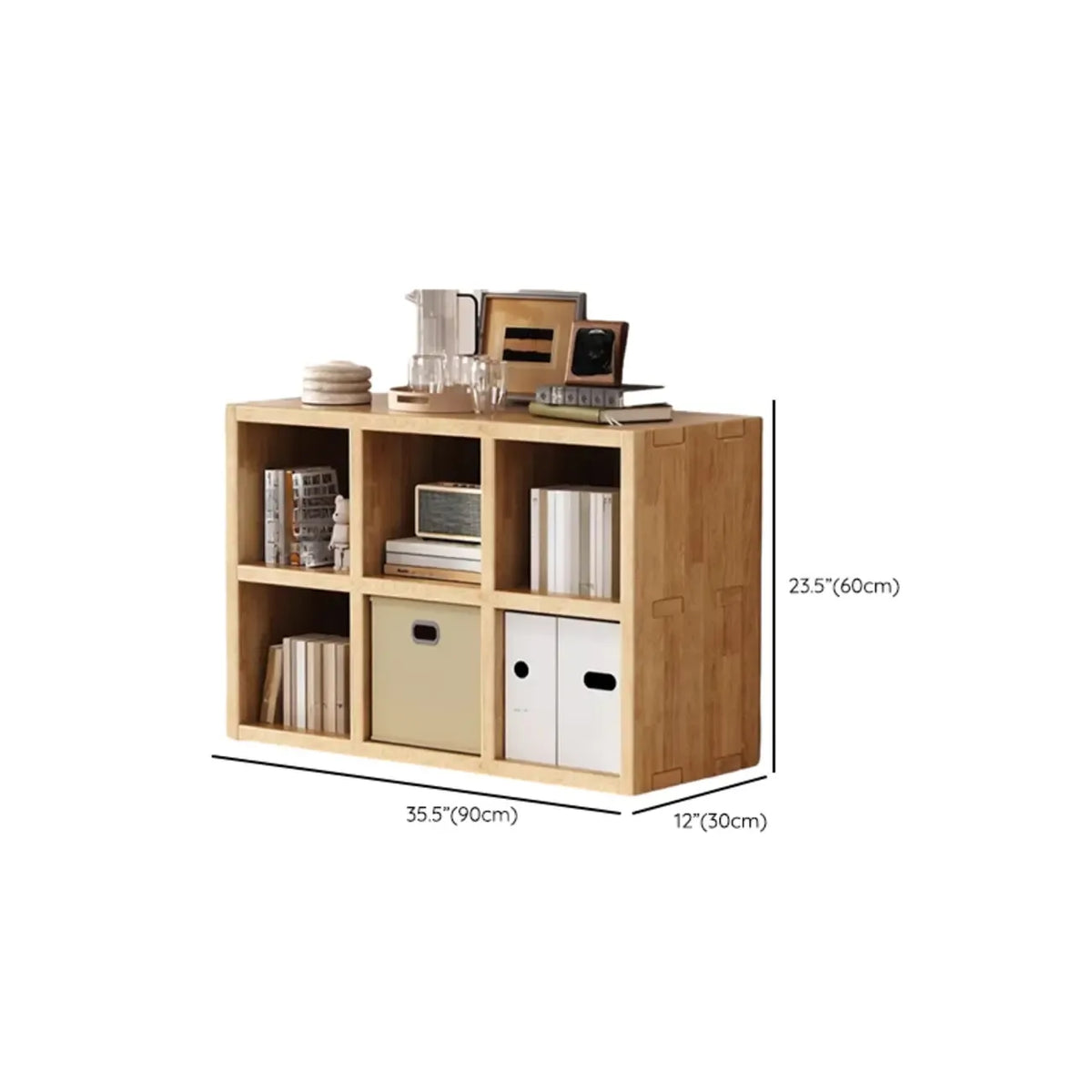Modern Horizontal Wood 8-Cube Natural Finish Bookcase