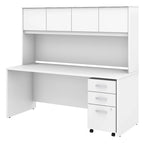 72 Office Desk with Hutch & 3-Drawer Mobile File Cabinet