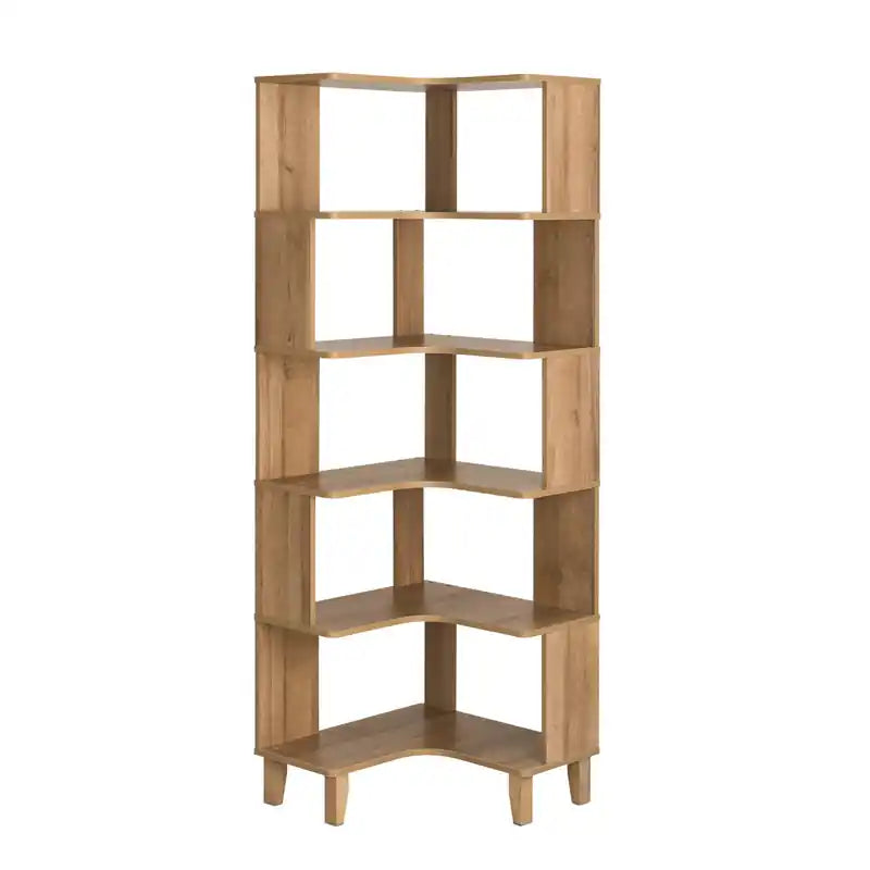 Corner Bookcase - Natural Oak