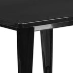 Emma and Oliver Commercial Grade 31.5 Square Metal Indoor-Outdoor Table Set with 4 Stack Chairs