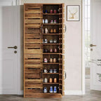 Lantine 70.8 Tall Shoe Cabinet with Shutter Doors, 9-Tier 27 Pairs Vertical Shoe Storage Cabinet