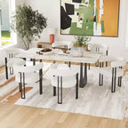 Lot de 2 chaises de salle à manger rondes modernes TUYOHW, chaises de salle à manger rembourrées avec siège coussiné et cadre en métal robuste