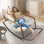 Fauteuil à bascule surdimensionné, transat d'extérieur très large de 204 kg avec coussins résistants à l'eau