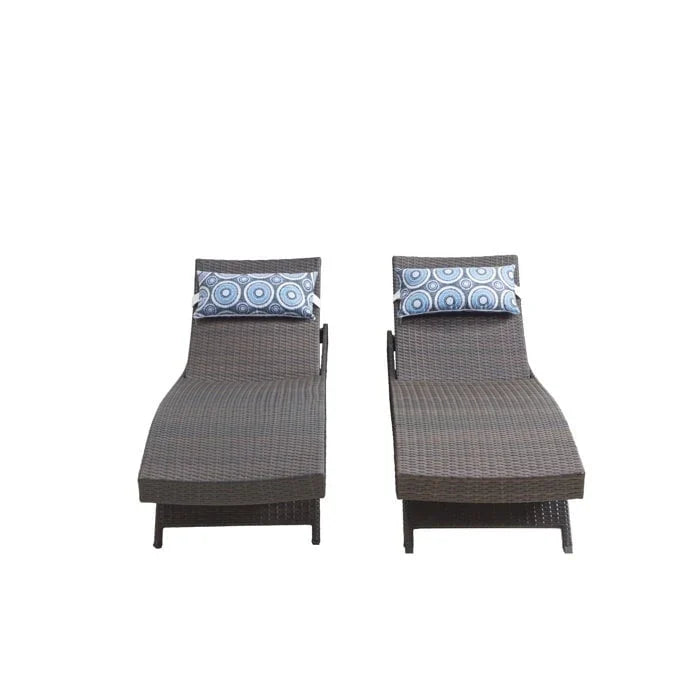 All Weather Wicker Chaise Lounge - Set of 2