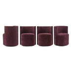 Lot de 4 chaises de salle à manger modernes pivotantes, chaises sans accoudoirs rembourrées en tissu texturé avec dossier incurvé pour salle à manger ou cuisine - Panipeachy