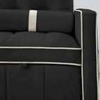 Velvet Multi-Functional Pull-Out Sofa Bed Adjustable Reclining Backrest With Pillows - N/A