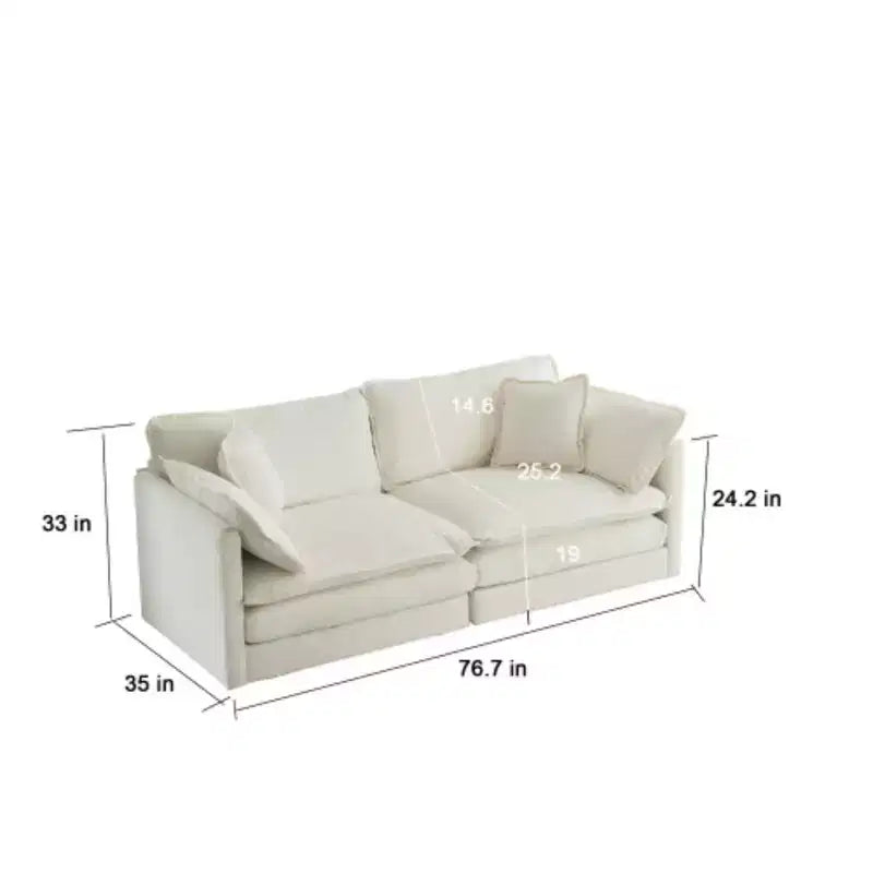 Chenille Loveseat with Ottoman and Footrest: Ideal for Small Spaces