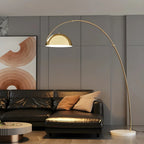 Black Adjustable Dome Shade Arc Metal Floor Lamp