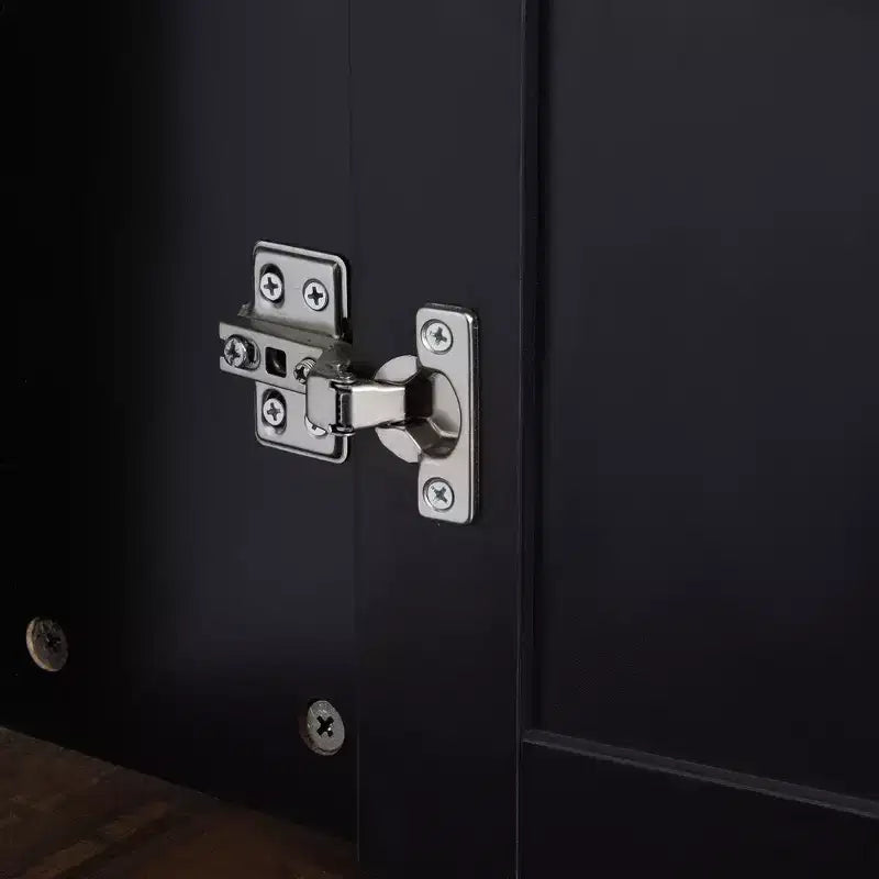 Entryway Hall Tree with Bench, 8 Cabinets, 4 Shoe Compartments & 4 Hooks, Black Mudroom Organizer