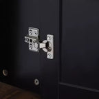 Entryway Hall Tree with Bench, 8 Cabinets, 4 Shoe Compartments & 4 Hooks, Black Mudroom Organizer