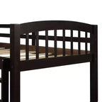 Lit superposé double avec échelle, barrière de sécurité, lit gigogne double avec 3 tiroirs pour chambre d'adolescent, meubles de chambre d'amis
