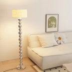 Decorative Modern Stacked Ball Floor Lamp with Fabric Shade