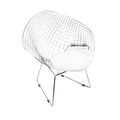 Chaise Diamond Bertoia (reproduction) noire – 33 H (Hauteur d'assise 17,5) x 33 L x 26 P