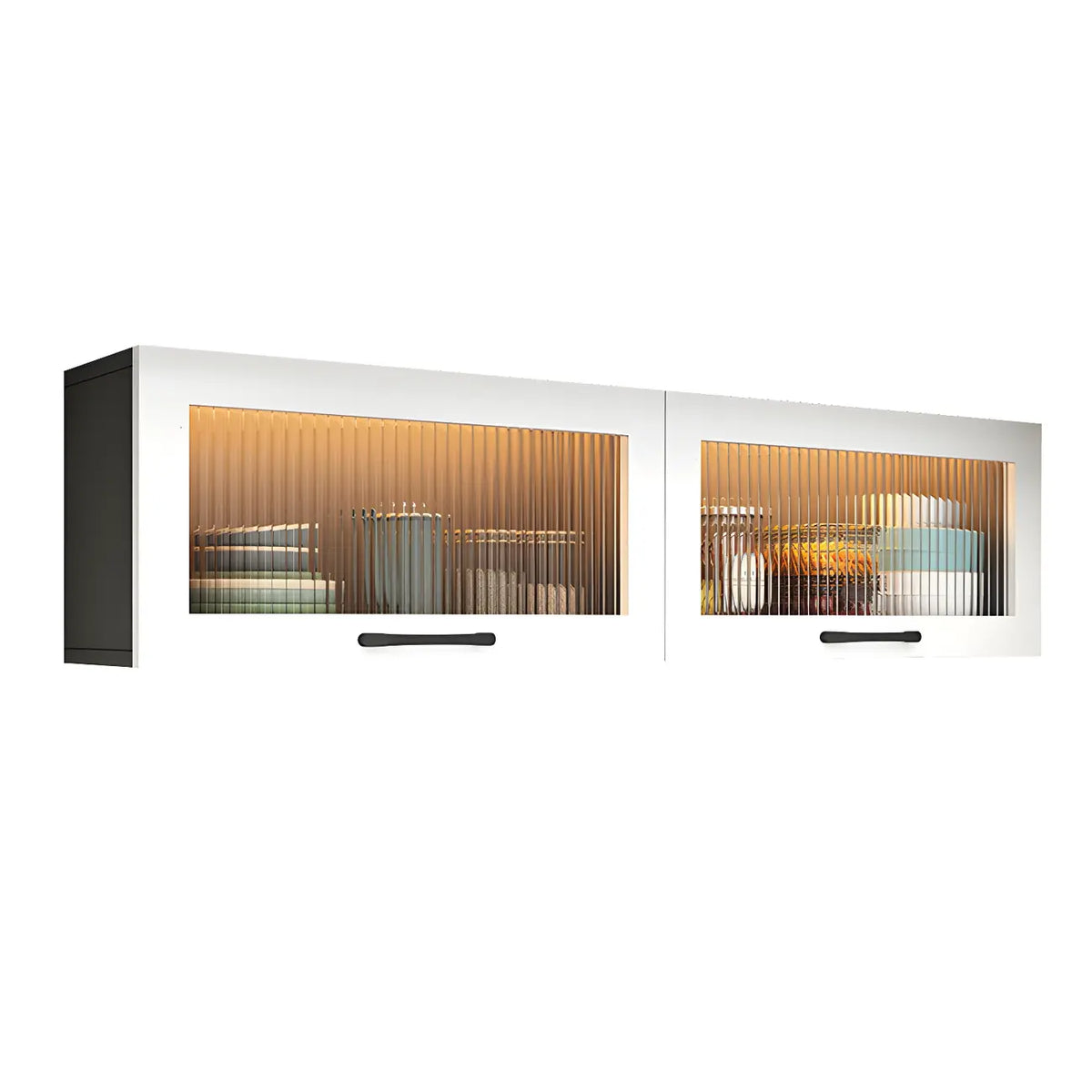 Kitchen White Wood Wall-Mounted Storage China Cabinets
