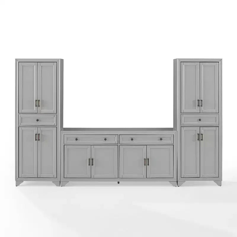 3pc Tara Sideboard and Pantry Set Distressed - Crosley
