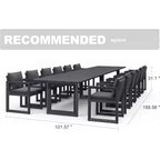PURPLE LEAF Outdoor Dining Set Aluminum Luxury Patio Furniture Table and Chairs Set with Removable Thick Cushion