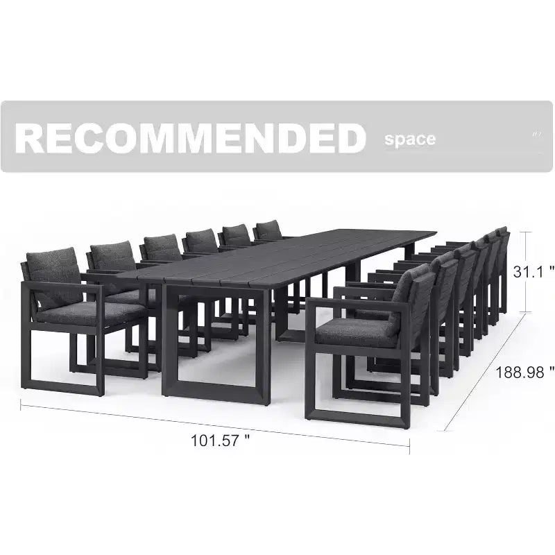 PURPLE LEAF Outdoor Dining Set Aluminum Luxury Patio Furniture Table and Chairs Set with Removable Thick Cushion