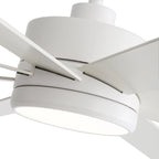 65 Inch 8-Blade Black LED Ceiling Fan with Light and Remote
