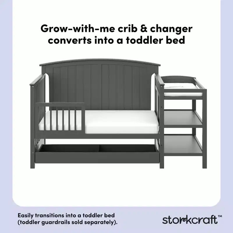 Storkcraft Steveston 5-in-1 Convertible Crib and Changer with Drawer