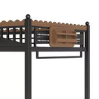 Lit mezzanine en métal ModernLuxe Twin XL/Full/Queen avec escaliers de rangement et étagères, cadre de lit mezzanine robuste, noir