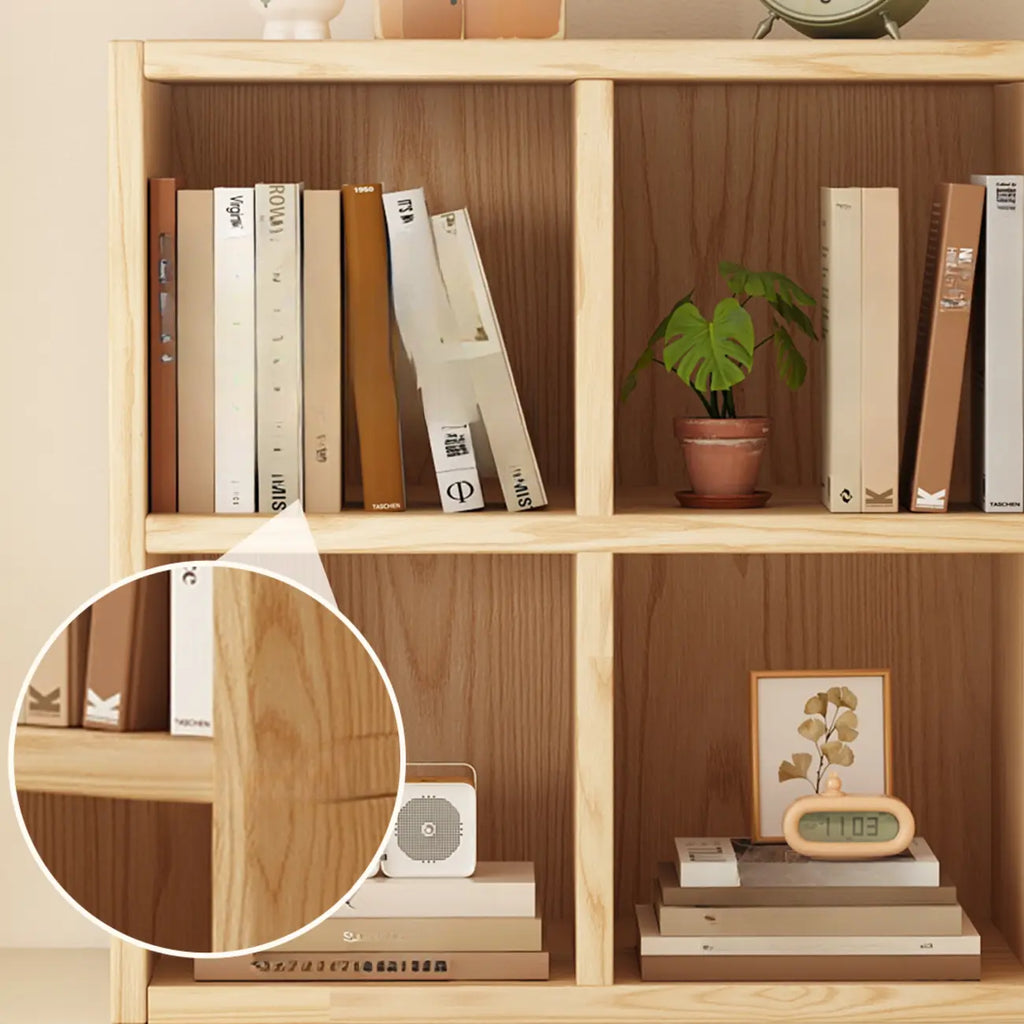 Modern Horizontal Wood 8-Cube Natural Finish Bookcase