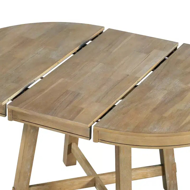 GDFStudio Joyce Table à manger extensible en bois massif de 147 cm