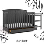 Storkcraft Steveston 5-in-1 Convertible Crib and Changer with Drawer