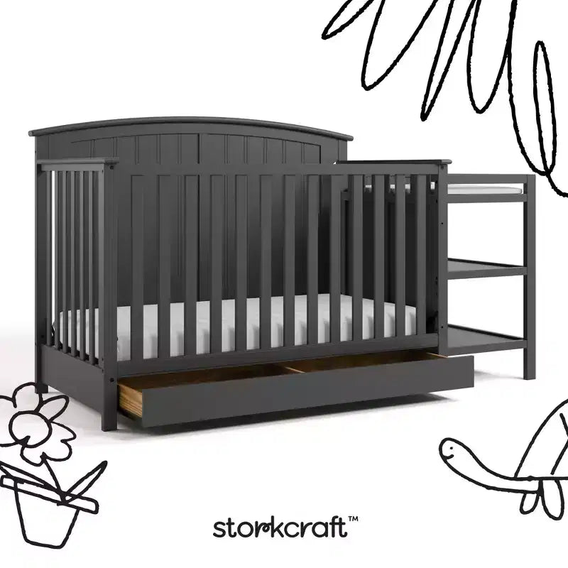 Storkcraft Steveston 5-in-1 Convertible Crib and Changer with Drawer