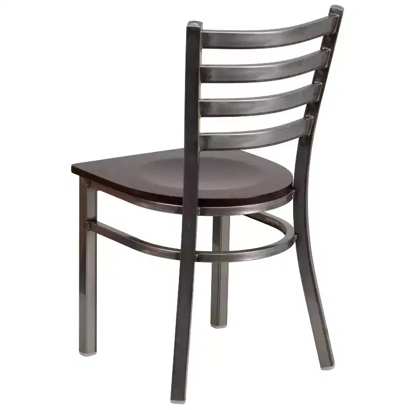 Emma and Oliver 2 Pack Clear Coated Ladder Back Metal Restaurant Chair