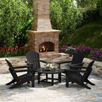 WestinTrends Dylan 5-Piece Outdoor Patio HDPE Adirondack Chair With Round Coffee Table Conversation Set